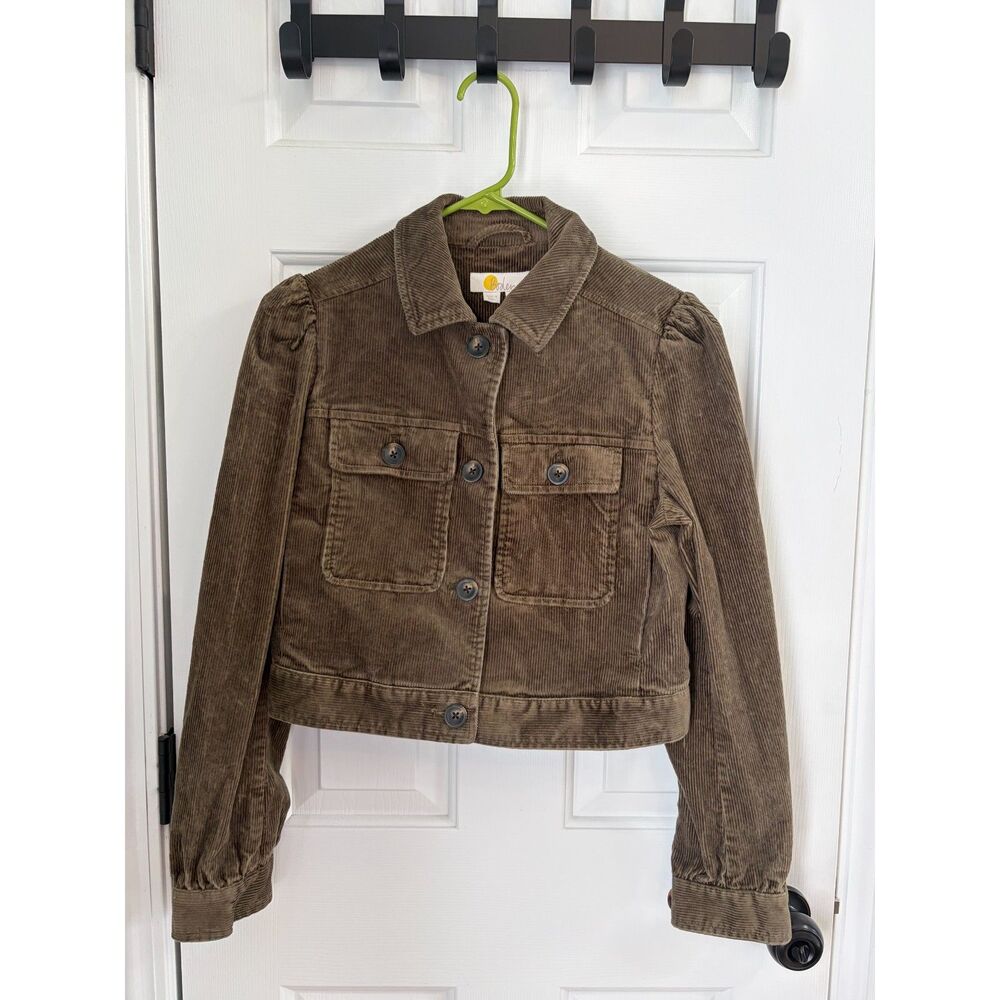 Boden Womens Military Olive Green Corduroy Military Jacket Size 4